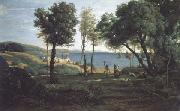Jean Baptiste Camille  Corot Site des environs de Naple (mk11) oil painting on canvas
